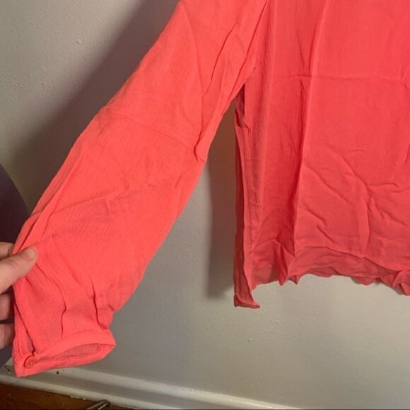 Kelly by Clinton Kelly Split Neck Woven Tunic Top Guava Pink - Picture 5 of 9